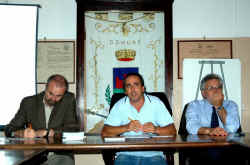 Paolo Piacentini con il sindaco di Marano e il dirigente della provincia